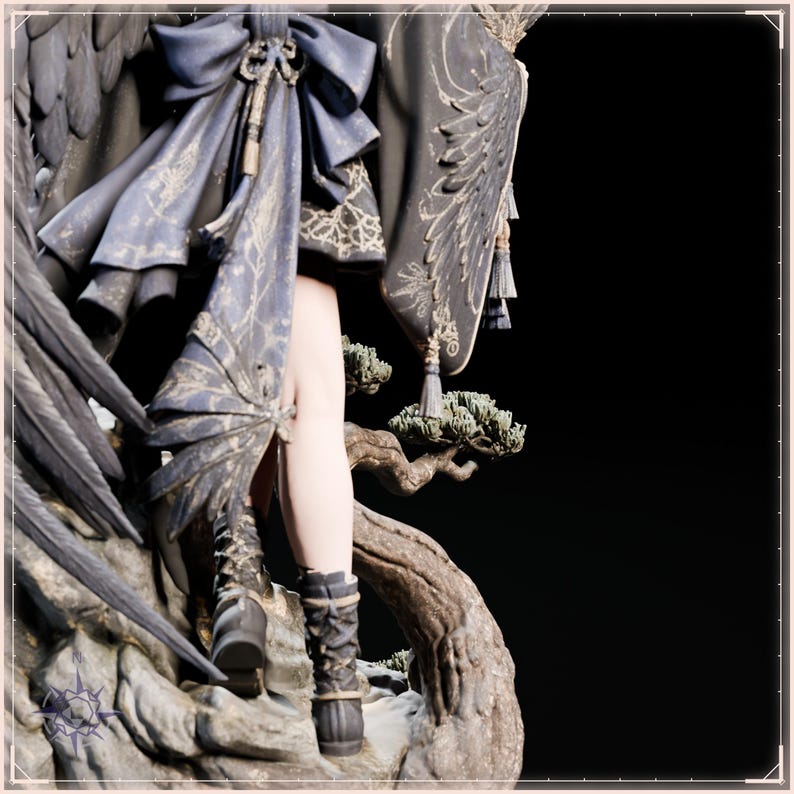 Tengu Girl STL file for 3D printing - fantasy statue, image 11 of 11
