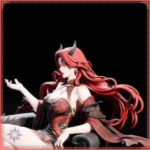 Crimson Demon Queen STL file for 3D printing - fantasy statue, image 10 of 11
