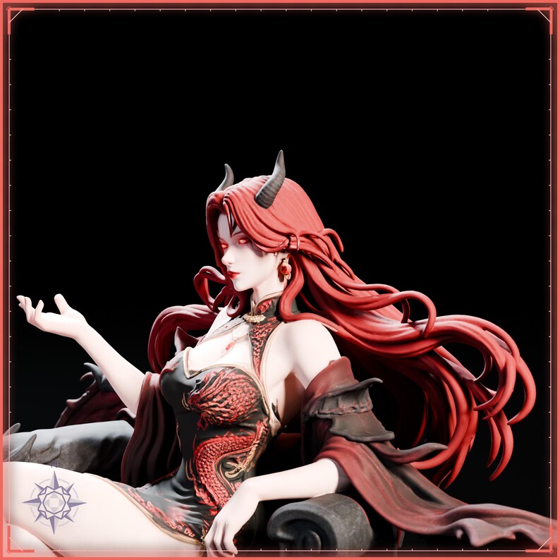 Crimson Demon Queen STL file for 3D printing - fantasy statue, image 10 of 11
