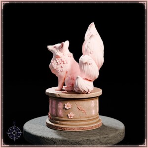 Blossom Kitsune STL file for 3D printing - fantasy statue, image 4 of 11