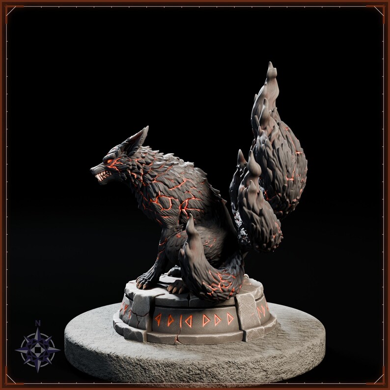 Demon Fox Spirit STL file for 3D printing - fantasy statue, image 4 of 11