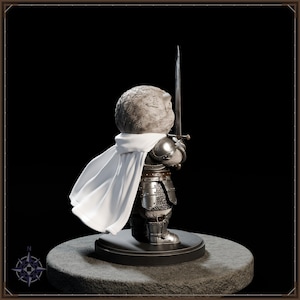 Sir Fluffington Knight Kitten STL file for 3D printing - fantasy statue, image 7 of 11