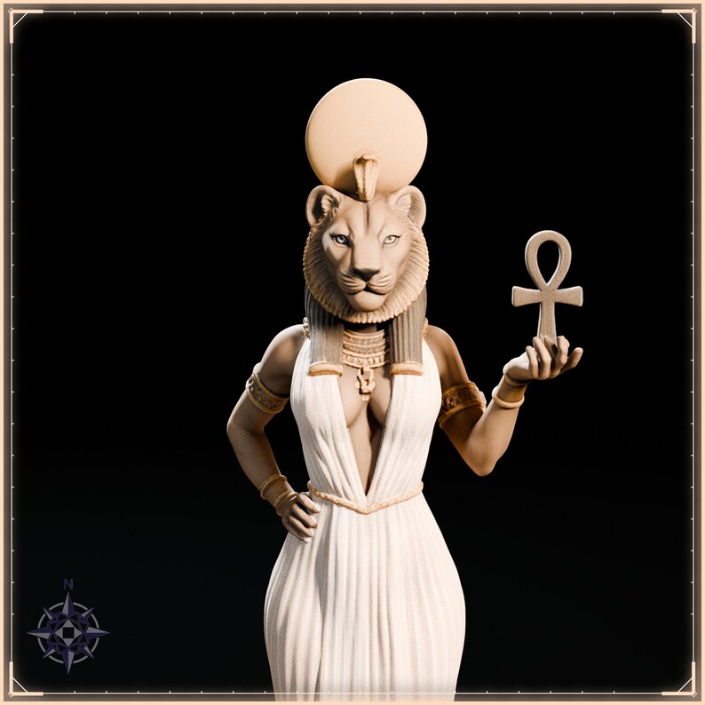 Sekhmet STL file for 3D printing - fantasy statue, image 9 of 11
