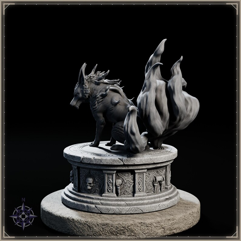 Umbra Kitsune STL file for 3D printing - fantasy statue, image 4 of 11