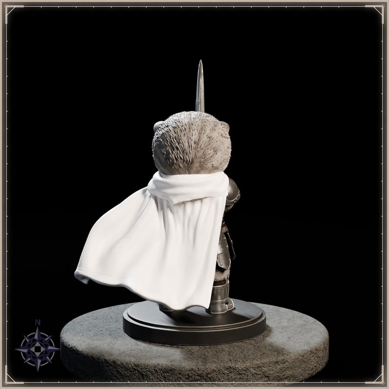Sir Fluffington Knight Kitten STL file for 3D printing - fantasy statue, image 6 of 11