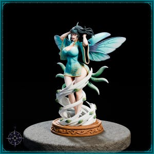Wind Beetle Maiden STL file for 3D printing - folklore anime girl statue, image 3 of 11
