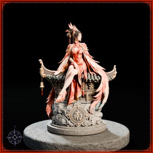 Vermilion Bird Maiden STL file for 3D printing - fantasy statue, image 2 of 11