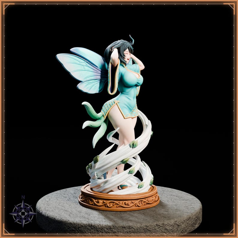 Wind Beetle Maiden STL file for 3D printing - folklore anime girl statue, image 8 of 11