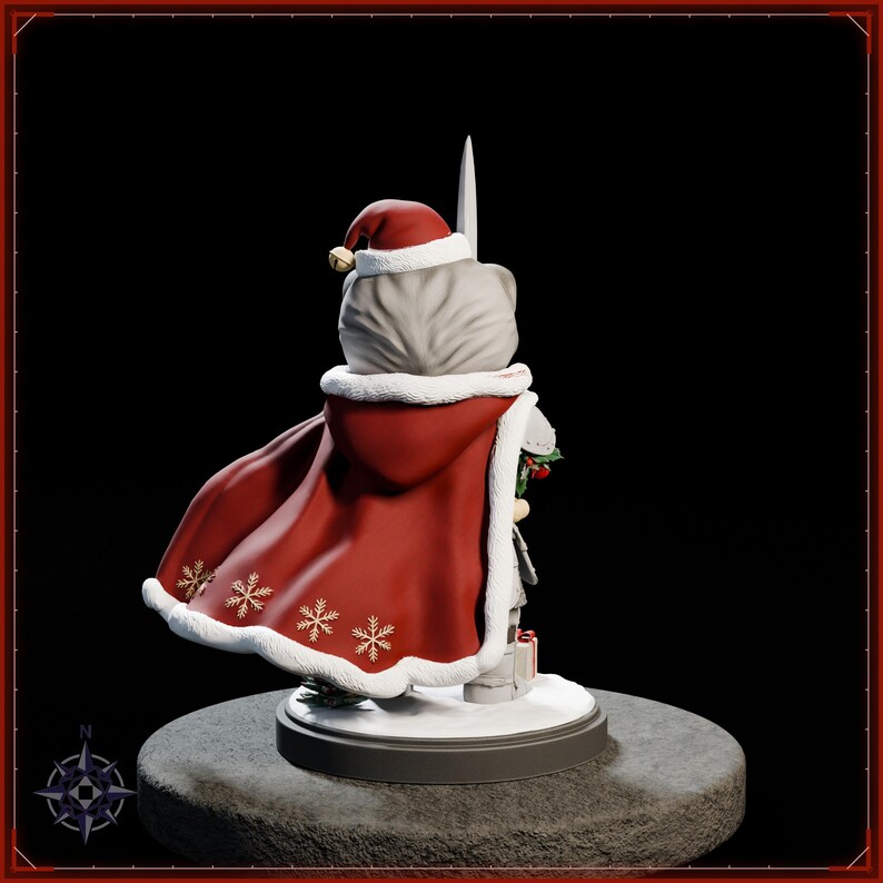 Sir Fluffington Christmas STL file for 3D printing - fantasy statue, image 6 of 11