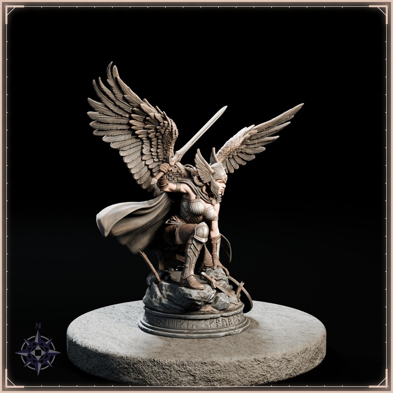 Valkyrie STL file for 3D printing - fantasy statue, image 8 of 11