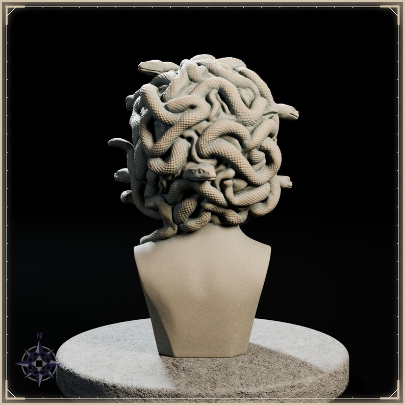 Medusa Bust STL file for 3D printing - fantasy statue, image 6 of 11