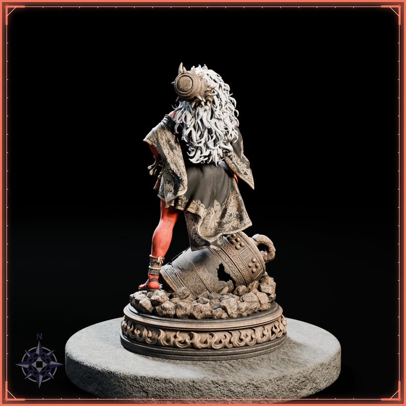 Oni Girl STL file for 3D printing - fantasy statue, image 5 of 11