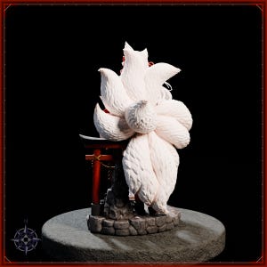 Kitsune Miko STL file for 3D printing - fantasy statue, image 5 of 11