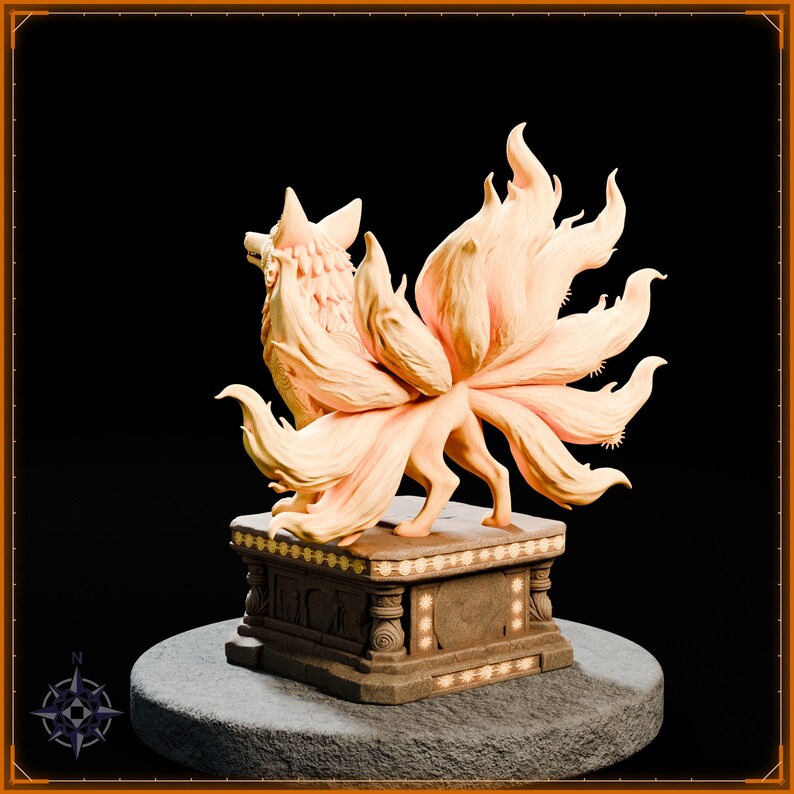 Solar Kitsune STL file for 3D printing - fantasy statue, image 5 of 11