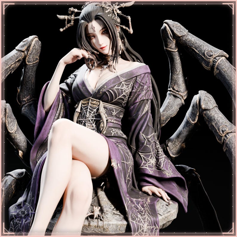Jorogumo STL file for 3D printing - fantasy statue, image 9 of 11