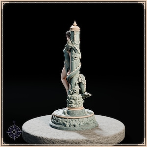 Azure Dragon Maiden STL file for 3D printing - fantasy statue, image 4 of 11