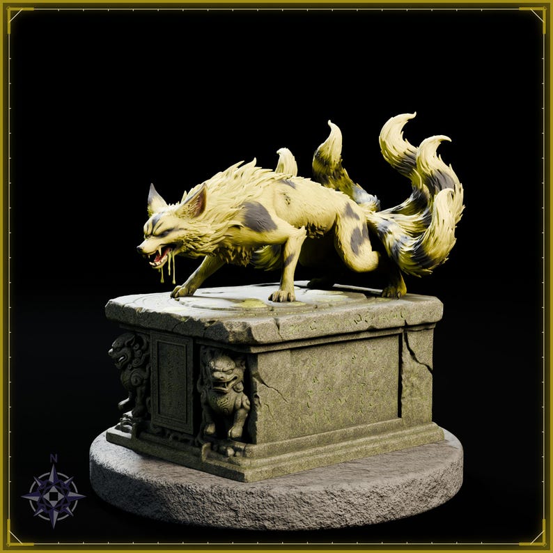 Toxic Kitsune STL file for 3D printing - fantasy statue, image 3 of 11