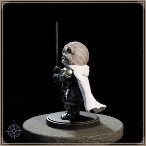 Sir Fluffington Knight Kitten STL file for 3D printing - fantasy statue, image 4 of 11