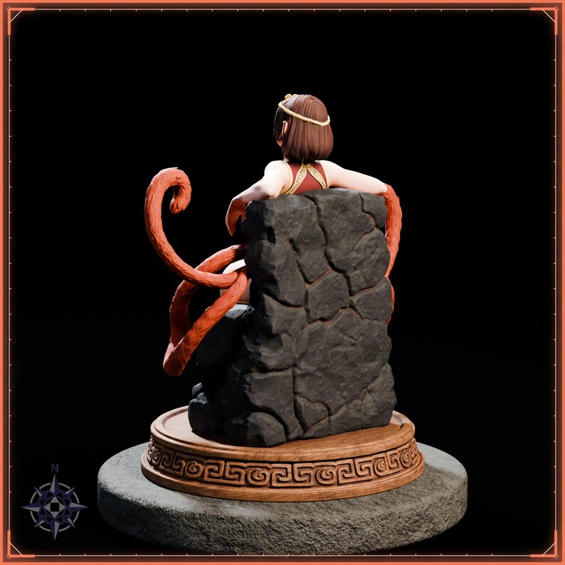 Lava Monkey Maiden STL file for 3D printing - folklore anime girl statue, image 5 of 11