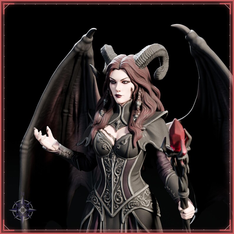 Succubus Sorceress STL file for 3D printing - fantasy statue, image 10 of 11