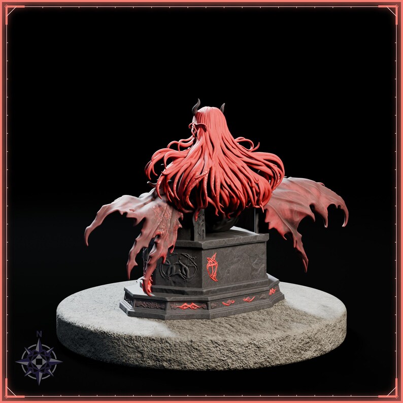 Crimson Demon Queen STL file for 3D printing - fantasy statue, image 5 of 11