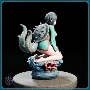 Sea Turtle Maiden STL file for 3D printing - folklore anime girl statue, image 8 of 11