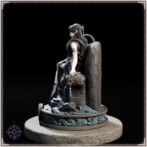 Black Tortoise Maiden STL file for 3D printing - fantasy statue, image 4 of 11