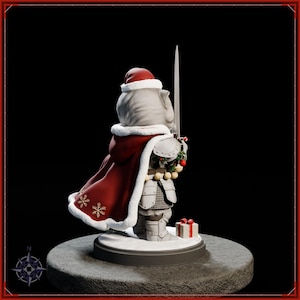 Sir Fluffington Christmas STL file for 3D printing - fantasy statue, image 7 of 11