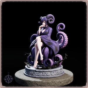 Ushi-Oni Maiden STL file for 3D printing - folklore anime girl statue, image 3 of 11