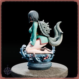Sea Turtle Maiden STL file for 3D printing - folklore anime girl statue, image 5 of 11