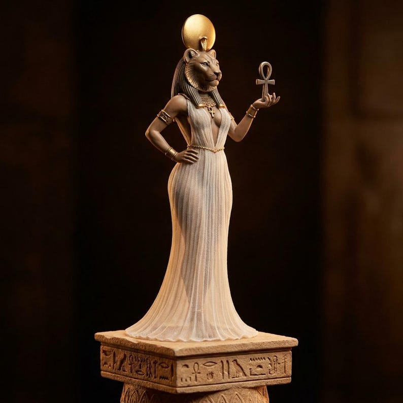 Sekhmet Egyptian lioness goddess statue, main view