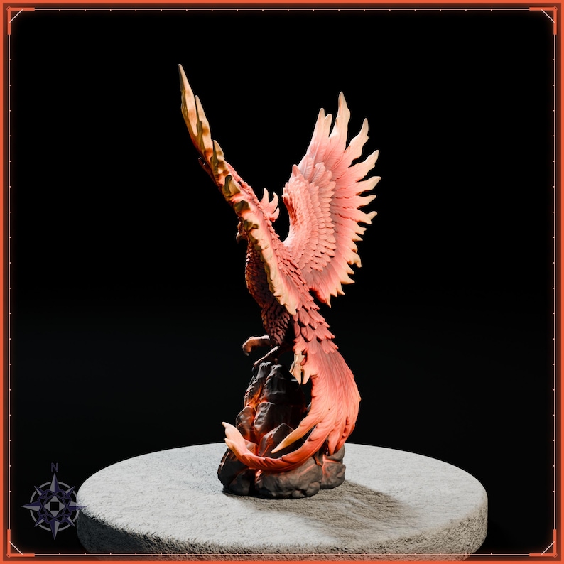 Phoenix Rising Statue STL file for 3D printing - fantasy statue, image 4 of 11