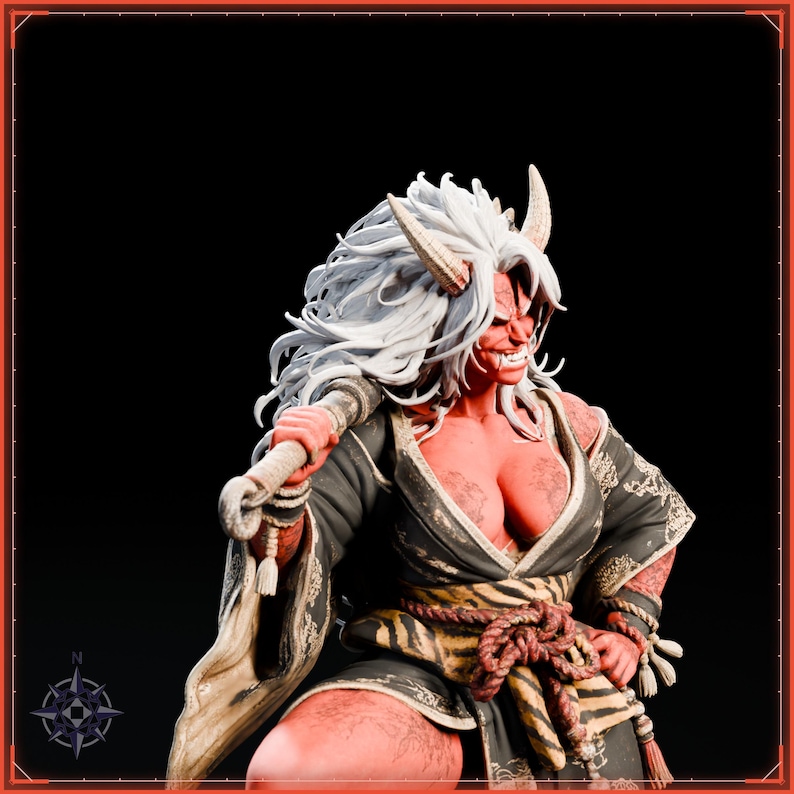 Oni Girl STL file for 3D printing - fantasy statue, image 11 of 11