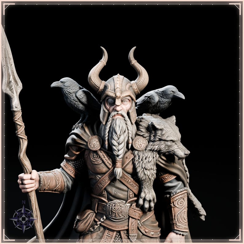 Odin STL file for 3D printing - fantasy statue, image 9 of 11