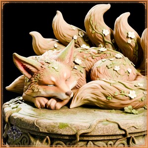 Forest Kitsune STL file for 3D printing - fantasy statue, image 9 of 11