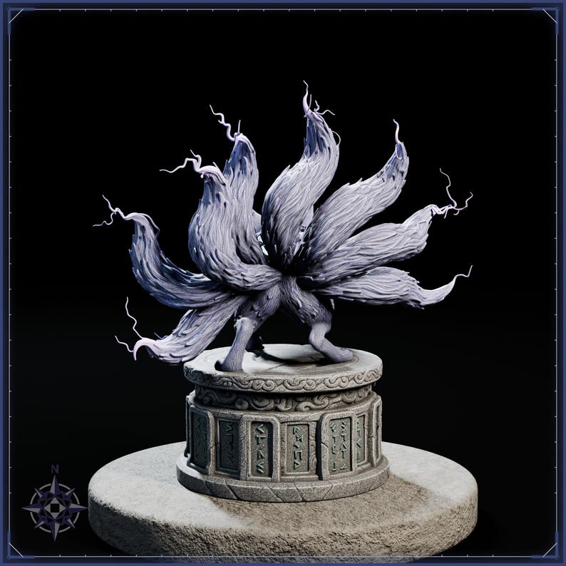 Lightning Kitsune STL file for 3D printing - fantasy statue, image 6 of 11