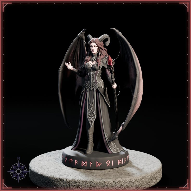 Succubus Sorceress STL file for 3D printing - fantasy statue, image 3 of 11