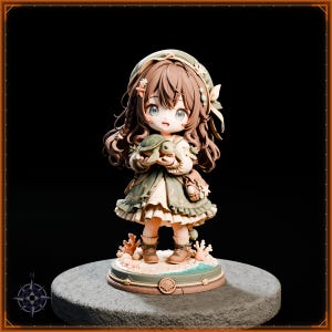 Chibi Companions STL bundle for 3D printing - fantasy statue, image 4 of 20