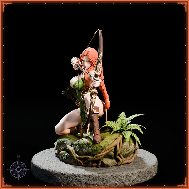 Ranger STL file for 3D printing - fantasy statue, image 3 of 11