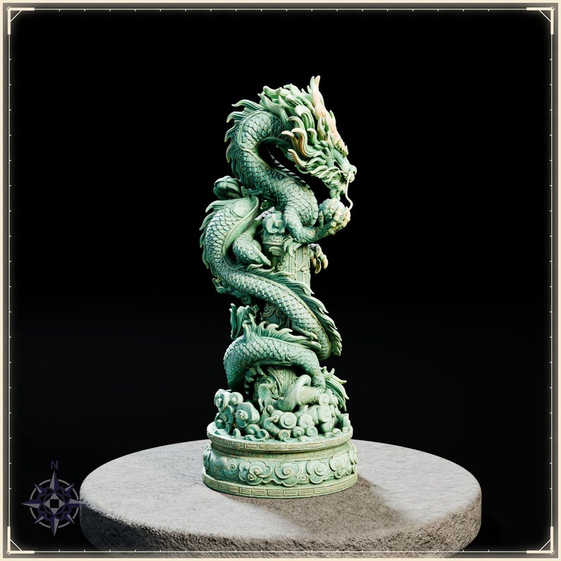 Azure Dragon STL file for 3D printing - fantasy statue, image 7 of 11