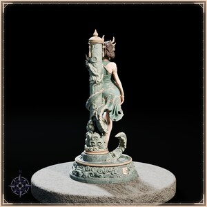Azure Dragon Maiden STL file for 3D printing - fantasy statue, image 5 of 11