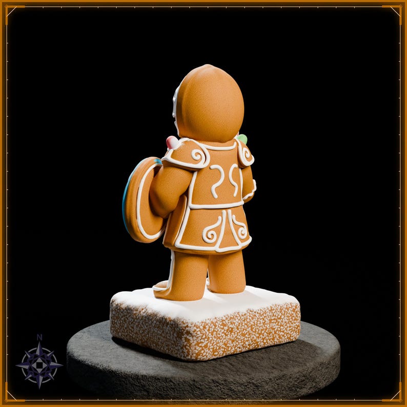 Gingerbread Knight STL file for 3D printing - fantasy statue, image 5 of 11