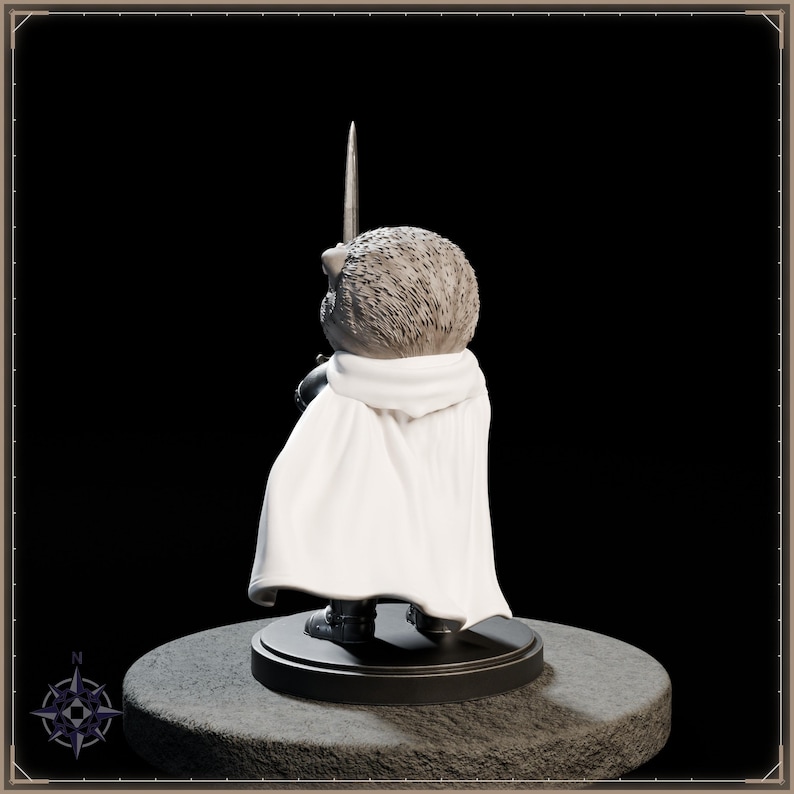 Sir Fluffington Knight Kitten STL file for 3D printing - fantasy statue, image 5 of 11