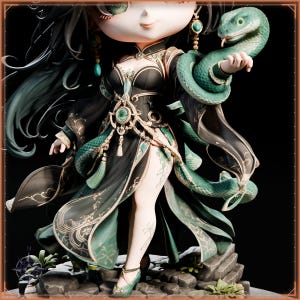 Chibi Companions STL bundle for 3D printing - fantasy statue, image 13 of 20