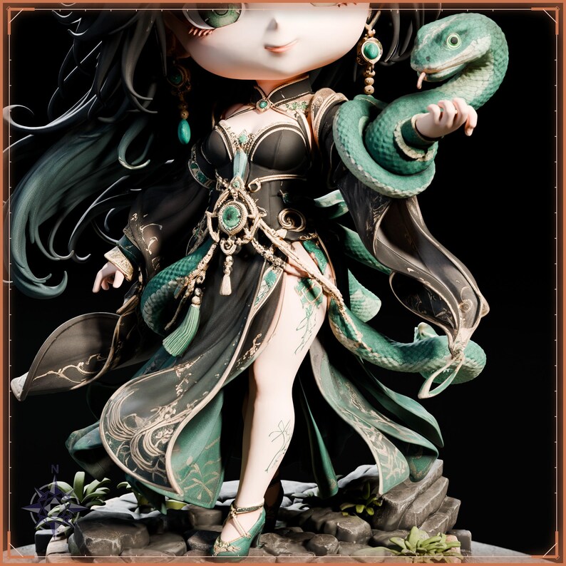 Chibi Companions STL bundle for 3D printing - fantasy statue, image 13 of 20