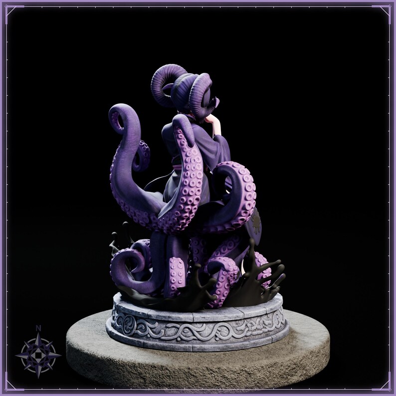 Ushi-Oni Maiden STL file for 3D printing - folklore anime girl statue, image 7 of 11