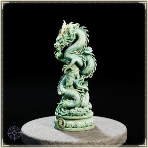 Azure Dragon STL file for 3D printing - fantasy statue, image 3 of 11