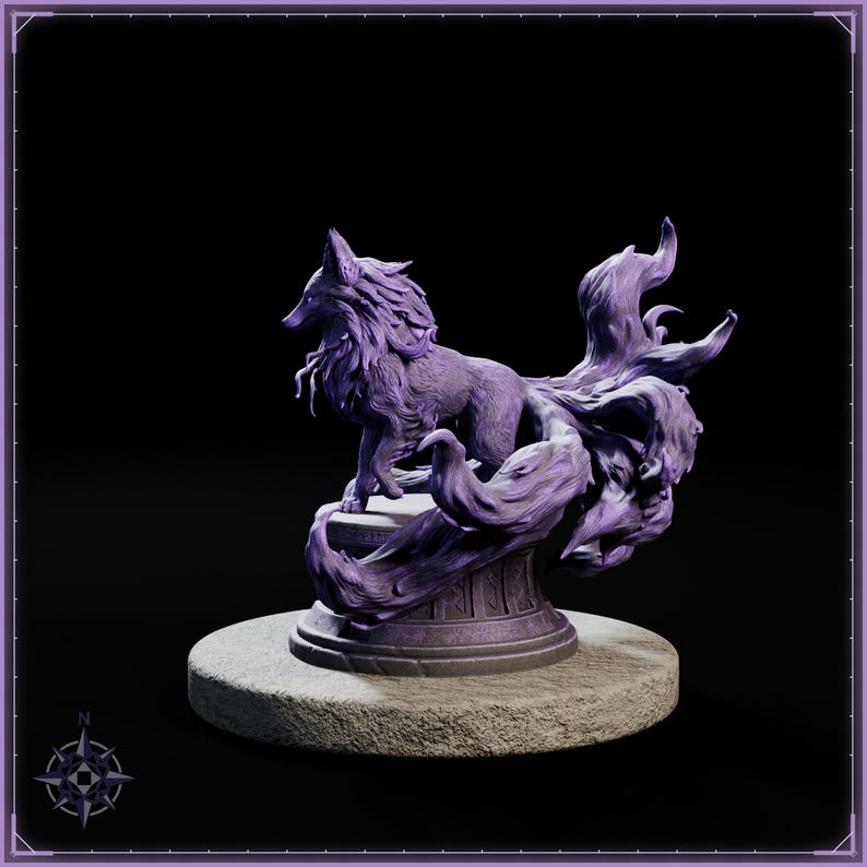 Void Kitsune STL file for 3D printing - fantasy statue, image 4 of 11