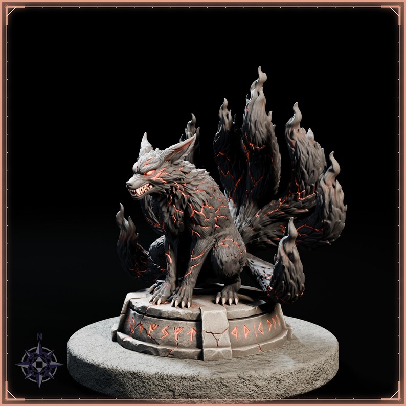 Demon Fox Spirit STL file for 3D printing - fantasy statue, image 3 of 11