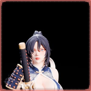 Samurai STL file for 3D printing - fantasy statue, image 9 of 11